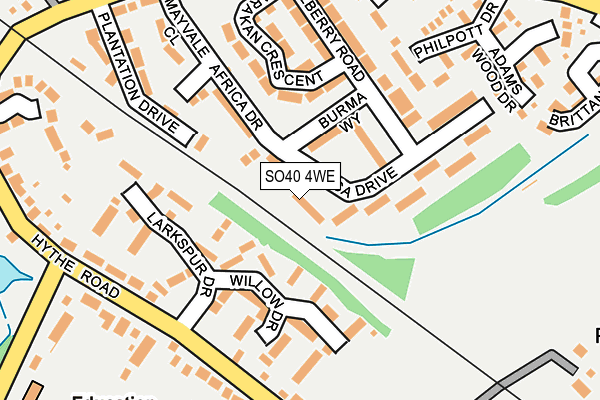 SO40 4WE map - OS OpenMap – Local (Ordnance Survey)