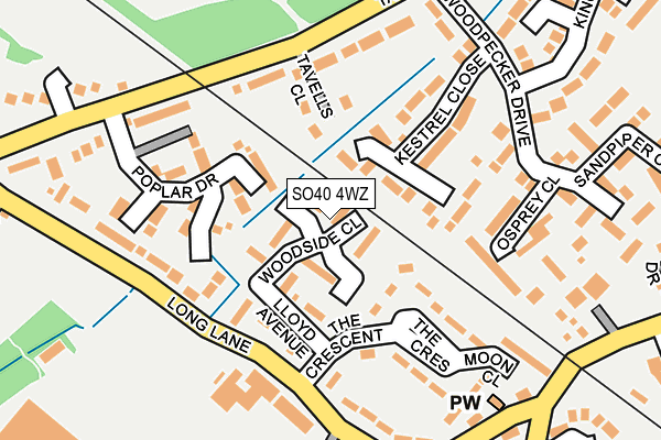 SO40 4WZ map - OS OpenMap – Local (Ordnance Survey)