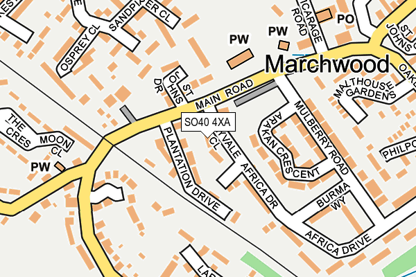 SO40 4XA map - OS OpenMap – Local (Ordnance Survey)