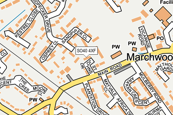 SO40 4XF map - OS OpenMap – Local (Ordnance Survey)