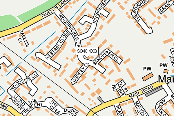 SO40 4XQ map - OS OpenMap – Local (Ordnance Survey)