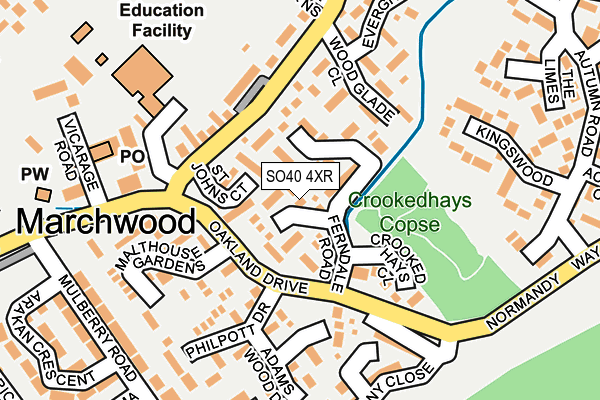 SO40 4XR map - OS OpenMap – Local (Ordnance Survey)