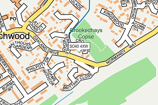 SO40 4XW map - OS OpenMap – Local (Ordnance Survey)