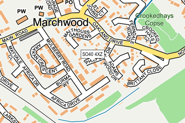 SO40 4XZ map - OS OpenMap – Local (Ordnance Survey)