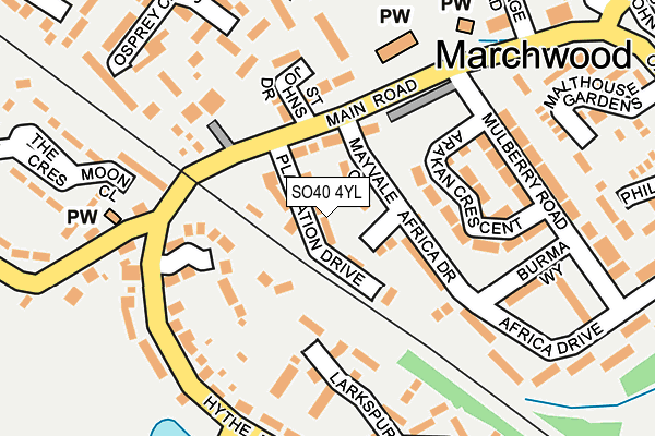 SO40 4YL map - OS OpenMap – Local (Ordnance Survey)