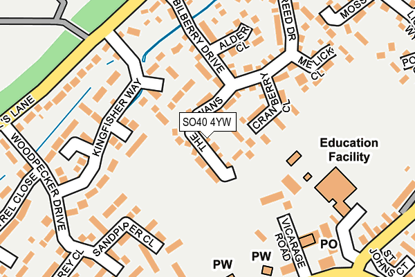 SO40 4YW map - OS OpenMap – Local (Ordnance Survey)