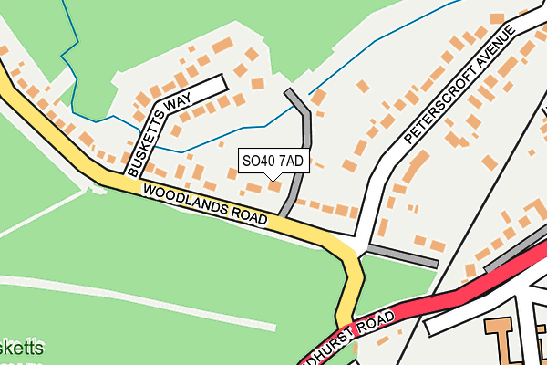 SO40 7AD map - OS OpenMap – Local (Ordnance Survey)