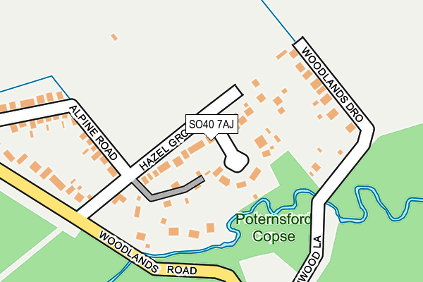 SO40 7AJ map - OS OpenMap – Local (Ordnance Survey)