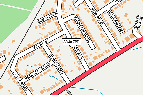 SO40 7BD map - OS OpenMap – Local (Ordnance Survey)