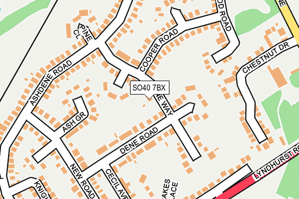SO40 7BX map - OS OpenMap – Local (Ordnance Survey)