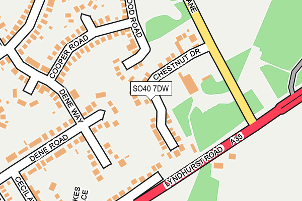 SO40 7DW map - OS OpenMap – Local (Ordnance Survey)