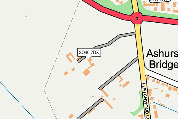 SO40 7DX map - OS OpenMap – Local (Ordnance Survey)