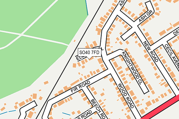 SO40 7FD map - OS OpenMap – Local (Ordnance Survey)