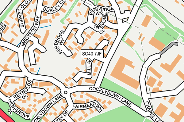 SO40 7JF map - OS OpenMap – Local (Ordnance Survey)