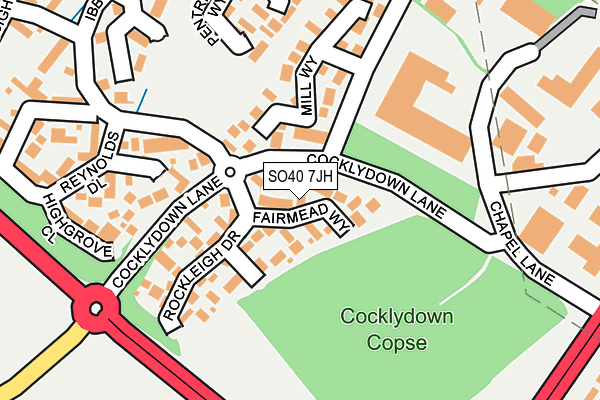 SO40 7JH map - OS OpenMap – Local (Ordnance Survey)