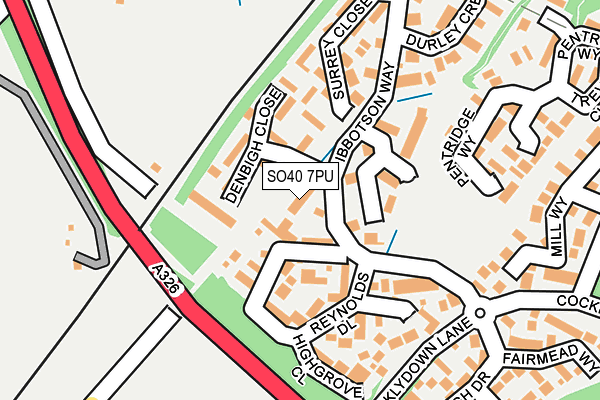 SO40 7PU map - OS OpenMap – Local (Ordnance Survey)