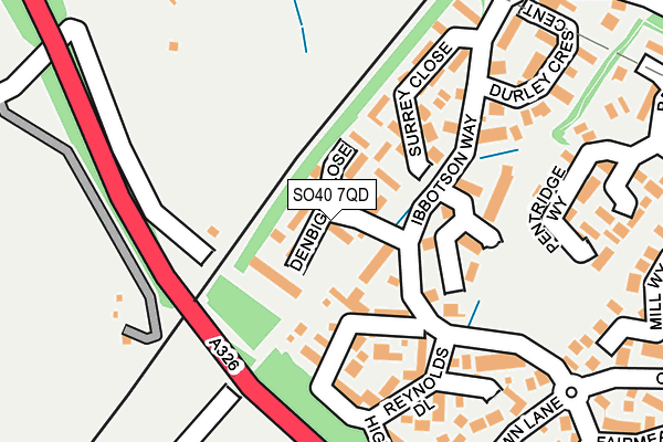 SO40 7QD map - OS OpenMap – Local (Ordnance Survey)
