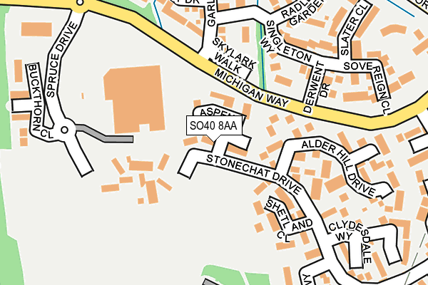 SO40 8AA map - OS OpenMap – Local (Ordnance Survey)