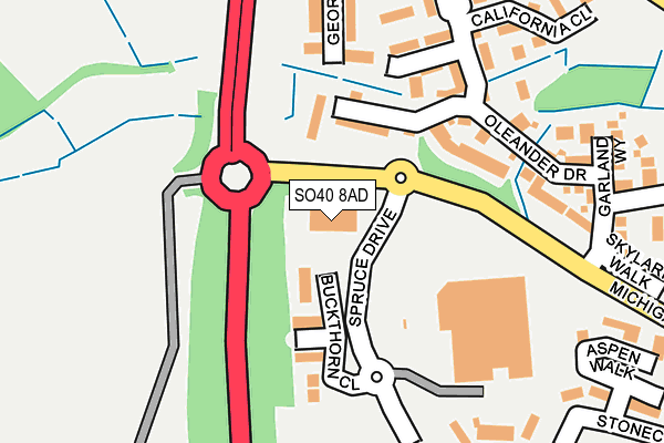 SO40 8AD map - OS OpenMap – Local (Ordnance Survey)