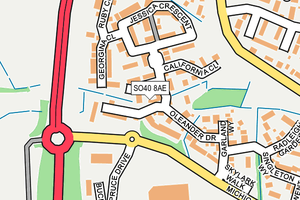 SO40 8AE map - OS OpenMap – Local (Ordnance Survey)
