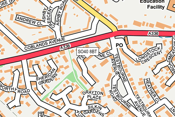 SO40 8BT map - OS OpenMap – Local (Ordnance Survey)