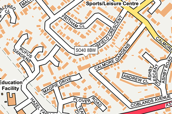 SO40 8BW map - OS OpenMap – Local (Ordnance Survey)