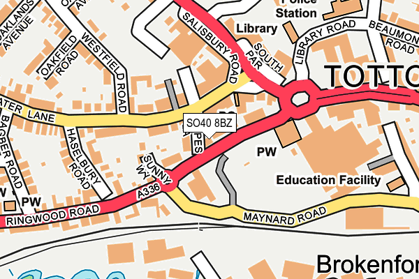 SO40 8BZ map - OS OpenMap – Local (Ordnance Survey)
