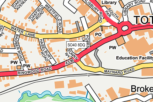 SO40 8DQ map - OS OpenMap – Local (Ordnance Survey)