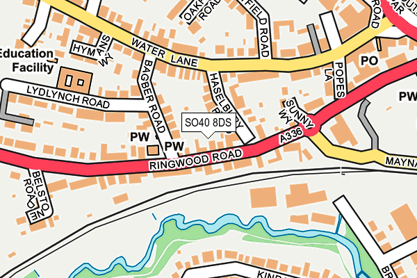 SO40 8DS map - OS OpenMap – Local (Ordnance Survey)