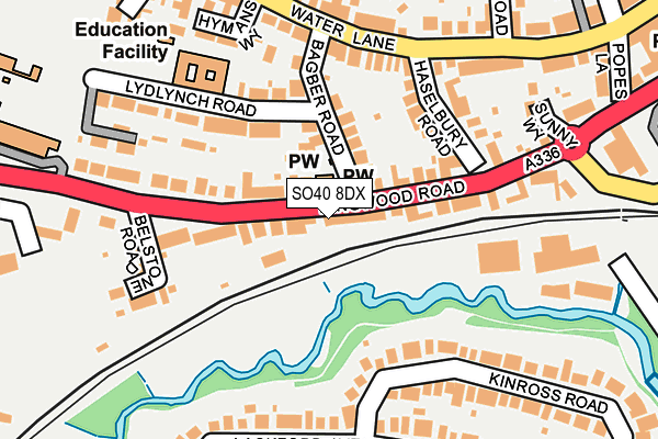 SO40 8DX map - OS OpenMap – Local (Ordnance Survey)