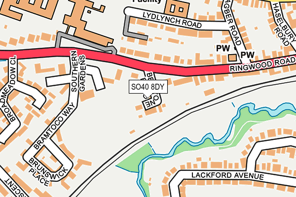 SO40 8DY map - OS OpenMap – Local (Ordnance Survey)