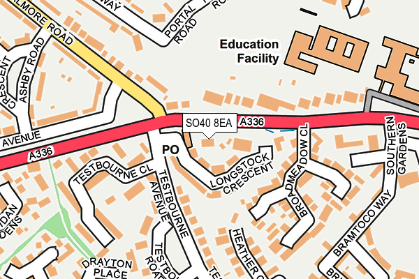 SO40 8EA map - OS OpenMap – Local (Ordnance Survey)