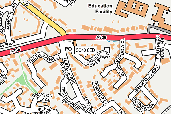 SO40 8ED map - OS OpenMap – Local (Ordnance Survey)