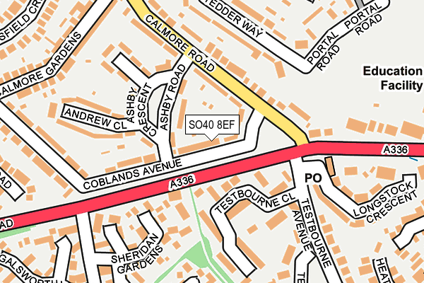 SO40 8EF map - OS OpenMap – Local (Ordnance Survey)