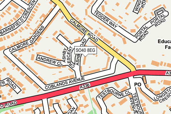 SO40 8EG map - OS OpenMap – Local (Ordnance Survey)