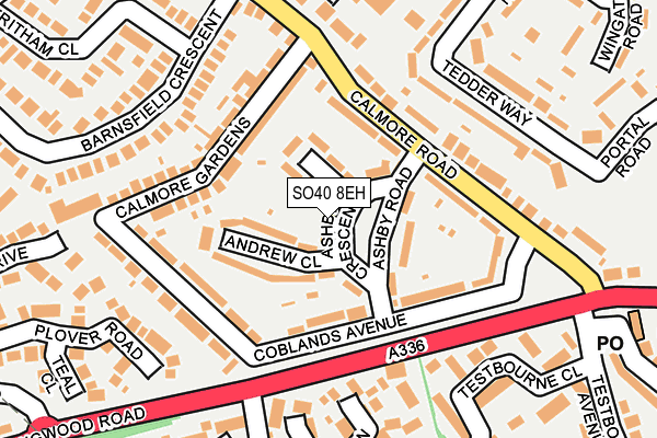 SO40 8EH map - OS OpenMap – Local (Ordnance Survey)