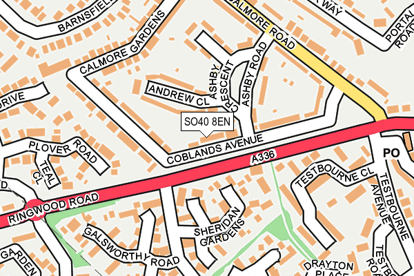 SO40 8EN map - OS OpenMap – Local (Ordnance Survey)