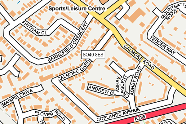 SO40 8ES map - OS OpenMap – Local (Ordnance Survey)
