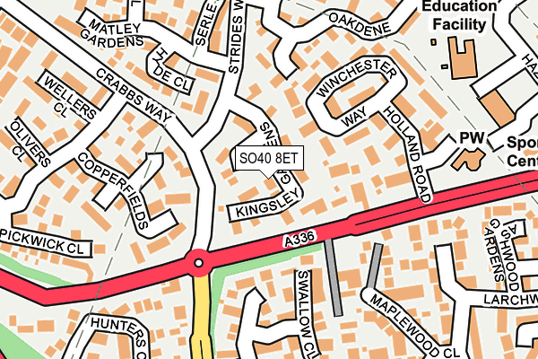 SO40 8ET map - OS OpenMap – Local (Ordnance Survey)
