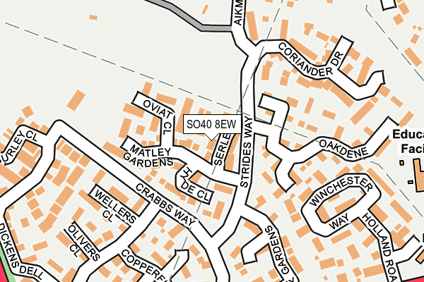 SO40 8EW map - OS OpenMap – Local (Ordnance Survey)