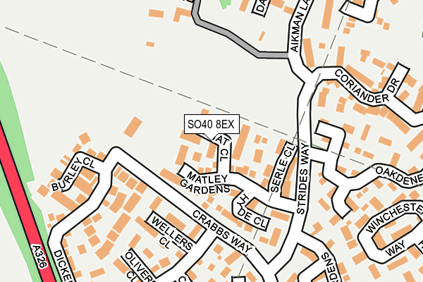 SO40 8EX map - OS OpenMap – Local (Ordnance Survey)