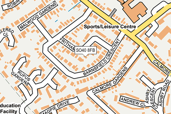 SO40 8FB map - OS OpenMap – Local (Ordnance Survey)