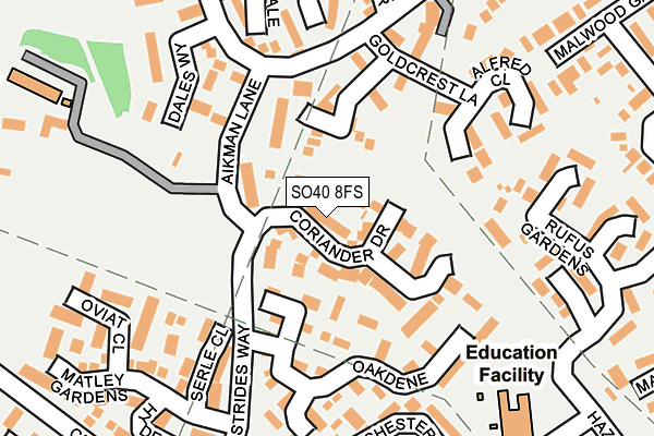 SO40 8FS map - OS OpenMap – Local (Ordnance Survey)