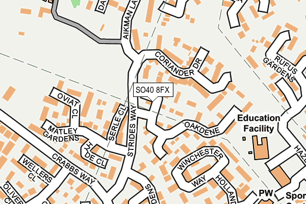 SO40 8FX map - OS OpenMap – Local (Ordnance Survey)