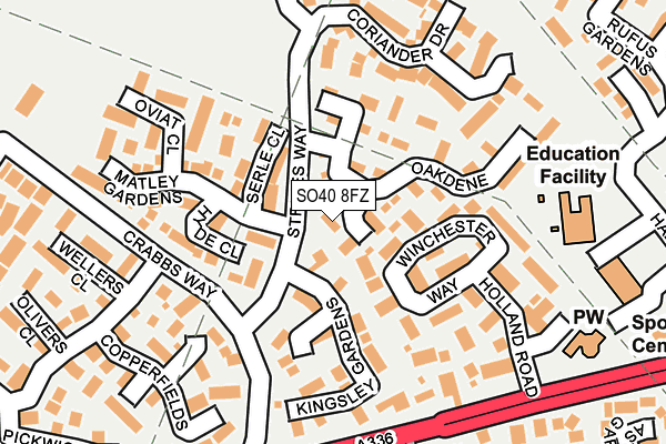 SO40 8FZ map - OS OpenMap – Local (Ordnance Survey)
