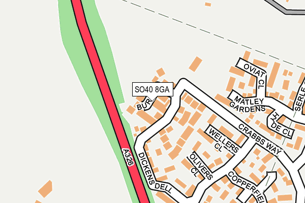 SO40 8GA map - OS OpenMap – Local (Ordnance Survey)