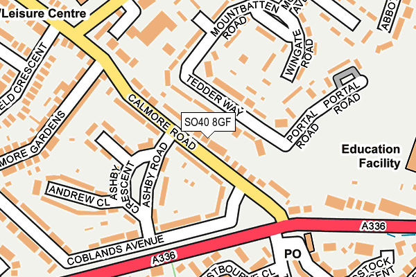 SO40 8GF map - OS OpenMap – Local (Ordnance Survey)