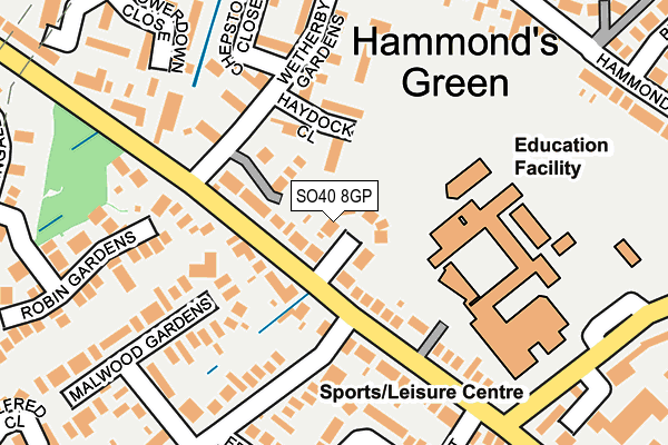 SO40 8GP map - OS OpenMap – Local (Ordnance Survey)