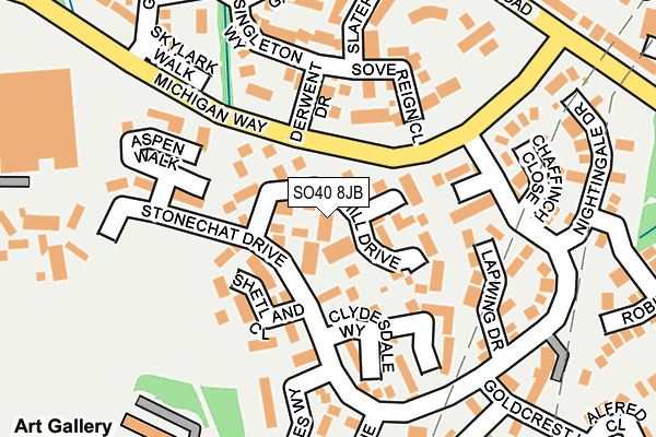 SO40 8JB map - OS OpenMap – Local (Ordnance Survey)