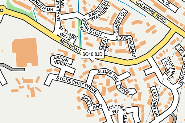 SO40 8JD map - OS OpenMap – Local (Ordnance Survey)